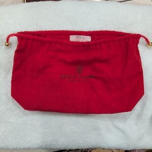 Gucci Red Drawstring Cosmetic Dust Bag